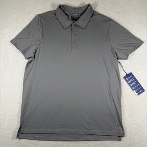 Tee Time Mens Performance Golf Polo Shirt Gray Alloy GMT014 Size Medium NWT